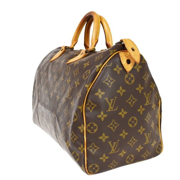 LOUIS VUITTON Speedy 35 Travel Hand Bag Monogram Leather Brown - Picture 2 of 16
